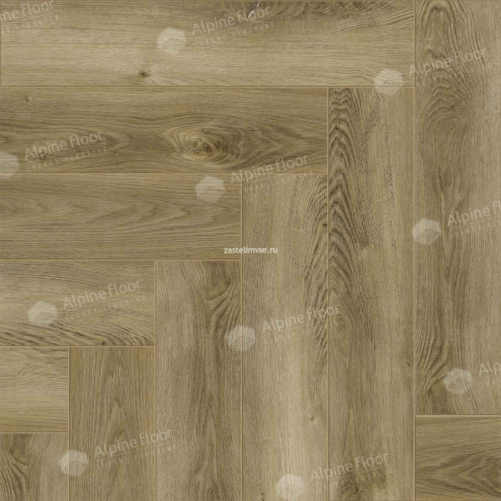 Клеевая LVT плитка AlpineFloor Parquet LVT Дуб Кастор ECO 16-34