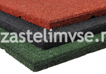 Плитка из резиновой крошки (черный, красный, зеленый) - толщина 40 мм