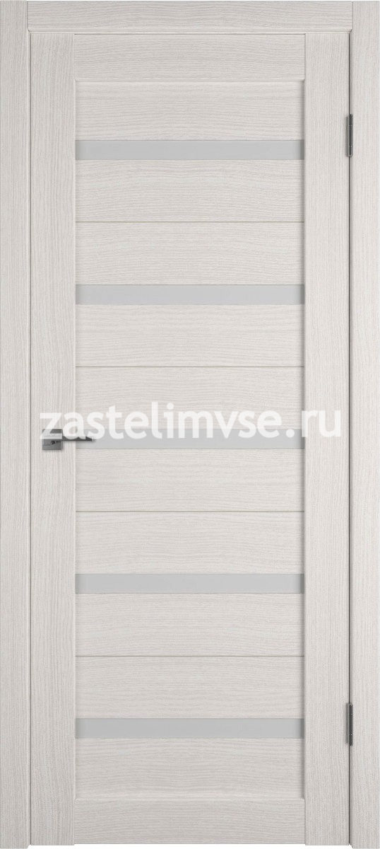 Дверь межкомнатная Атум 7 Беленый дуб/Сатин белый 800мм