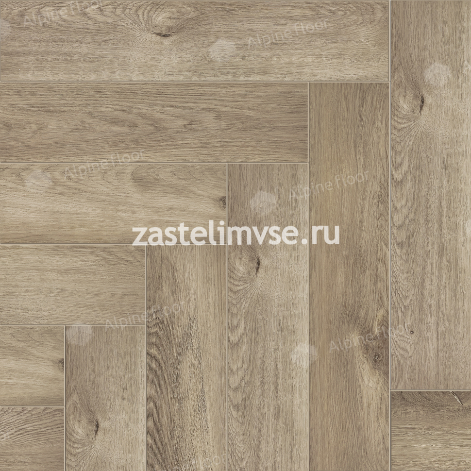 Клеевая LVT плитка AlpineFloor Parquet LVT Дуб Натуральный Отбеленный ECO 16-5