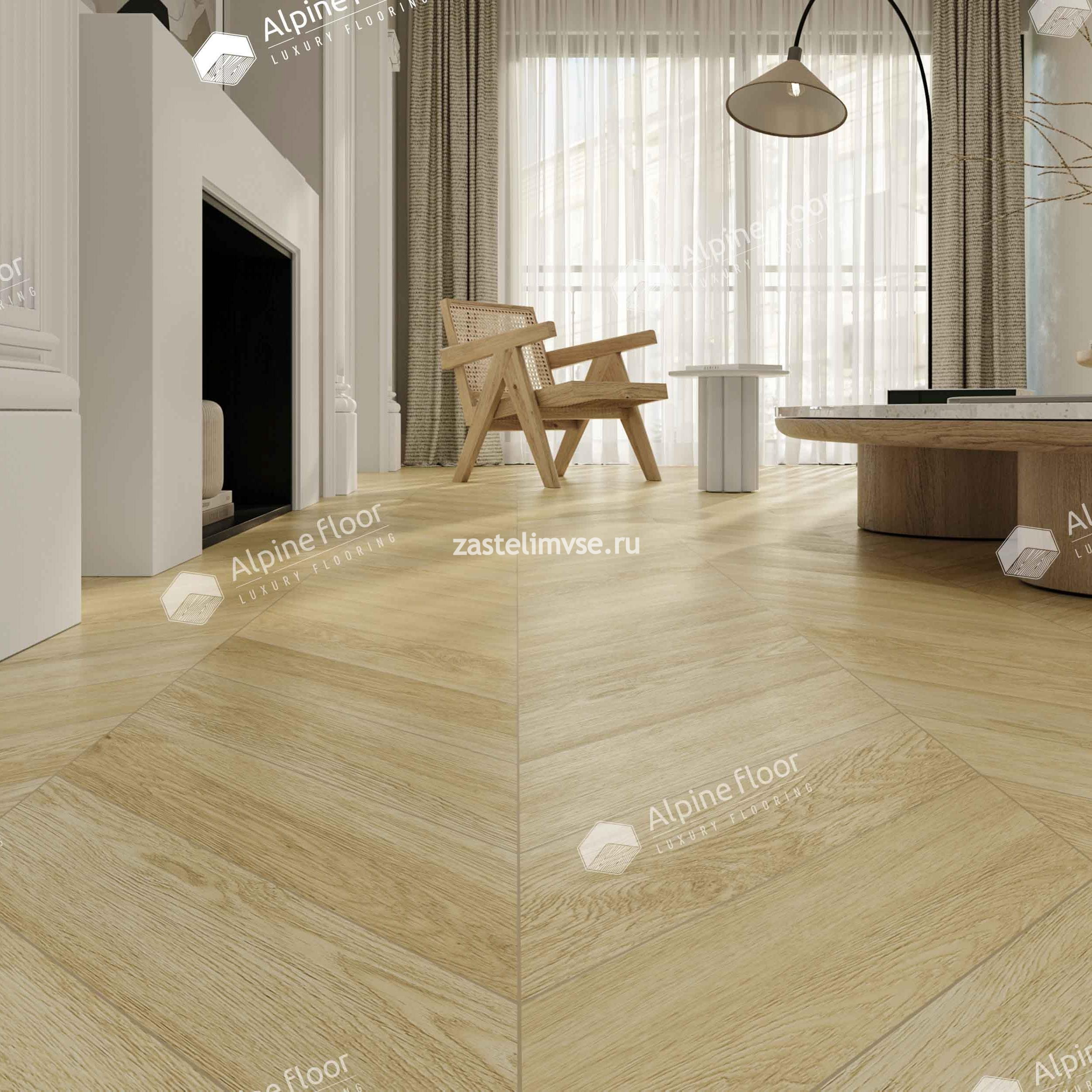 Кварцвиниловый ламинат AlpineFloor Chevron Alpine Дуб Ваниль Селект Chevron ECO 18-2