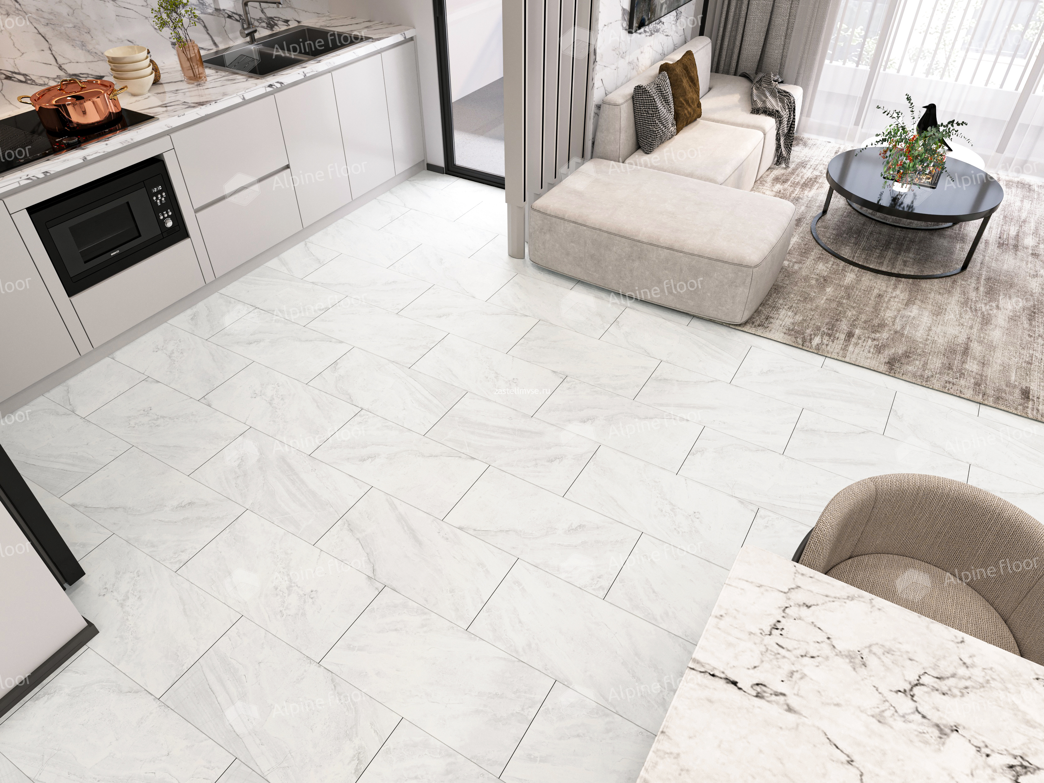 Клеевая LVT плитка AlpineFloor Light Stone Вердон ECO 15-4
