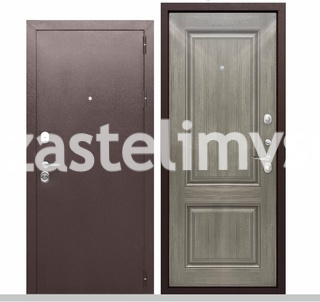 Дверь металлическая Тайга 9 см Серый Клен 860мм